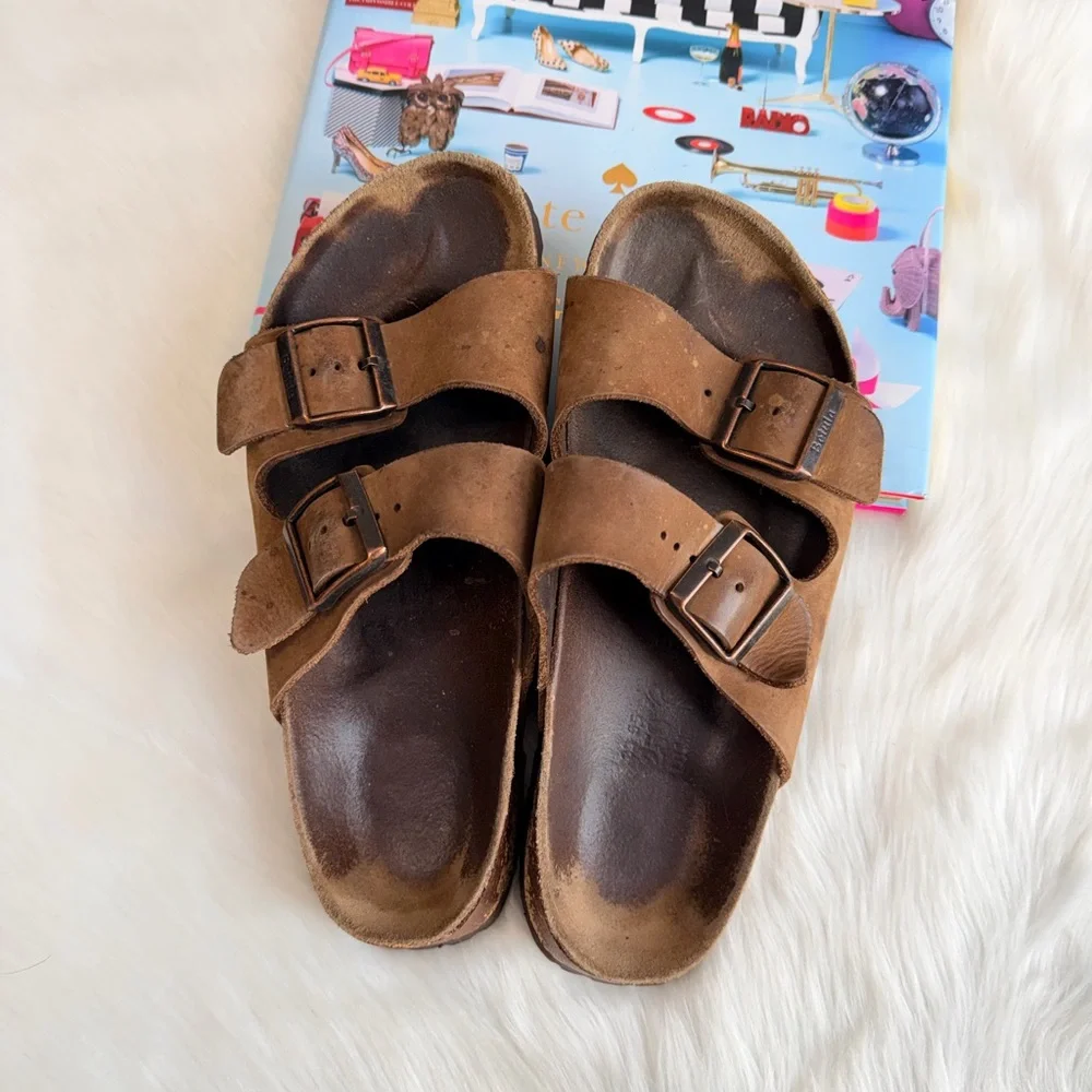 Birkenstock Arizona Tan Double Strap Sandals - Picture 6 of 10
